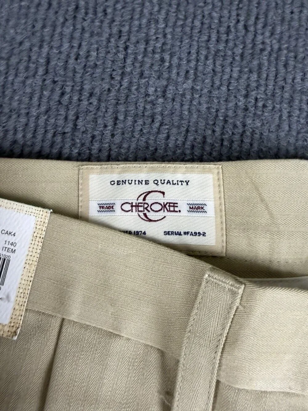 Cherokee Mens Camel Pleated Dress Pants 34x32 NWT